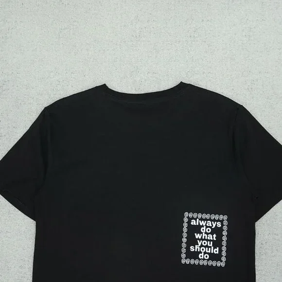 Always Black Trendy Lettering Short Sleeve T Shirt